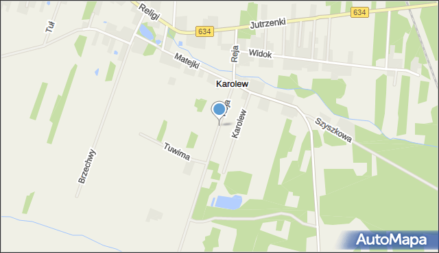 Tuł, Dawna Karolew, mapa Tuł