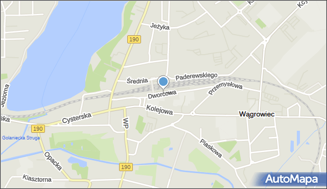 Wągrowiec, Dawna Plac Dworcowy, mapa Wągrowiec