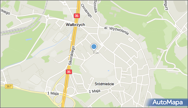 Wałbrzych, Dawna Lewartowskiego Józefa, mapa Wałbrzycha