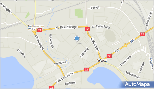 Wałcz, Dąbrowskiego J., mapa Wałcz