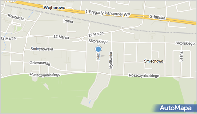 Wejherowo, Dąbka, płk., mapa Wejherowo