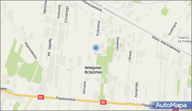 Wielgolas Brzeziński, Dawna Mostowa, mapa Wielgolas Brzeziński