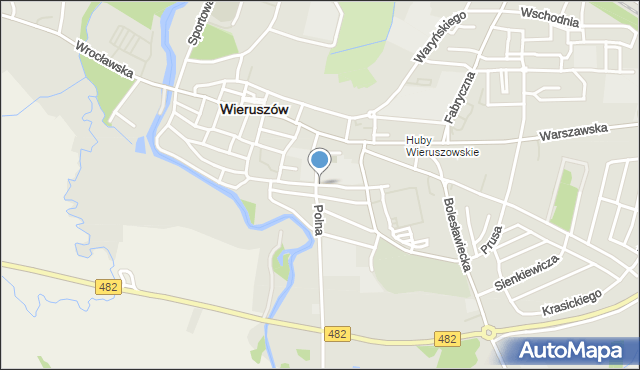 Wieruszów, Dąbrowskiego Jarosława, gen., mapa Wieruszów