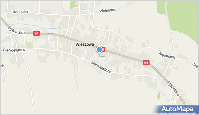 Wieszowa, Dawna Świerczewskiego Karola, gen., mapa Wieszowa