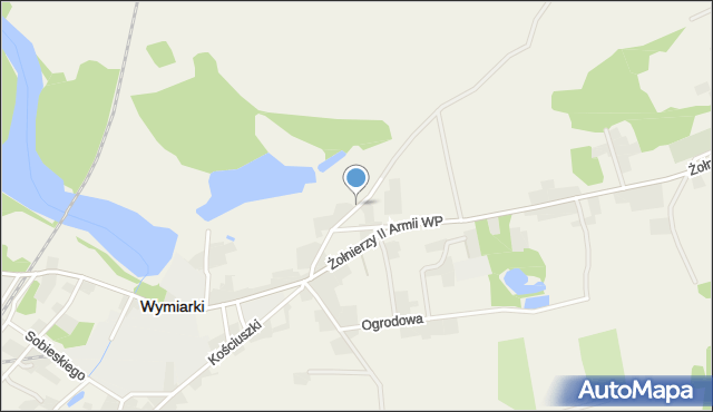 Witoszyn gmina Wymiarki, Dawna Świerczewskiego Karola, gen., mapa Witoszyn gmina Wymiarki