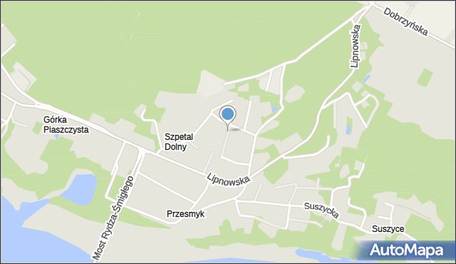 Włocławek, Dawna 3 Warszawskiego Pułku Pontonow., mapa Włocławka