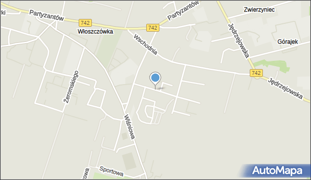 Włoszczowa, Dawna Jaworskiego, ks. bp., mapa Włoszczowa