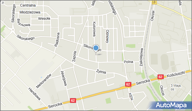 Wyszków, Dawna Gwardii Ludowej, mapa Wyszków