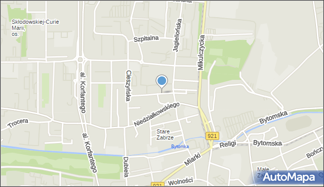 Zabrze, Dąbrowskiego Jarosława, gen., mapa Zabrza