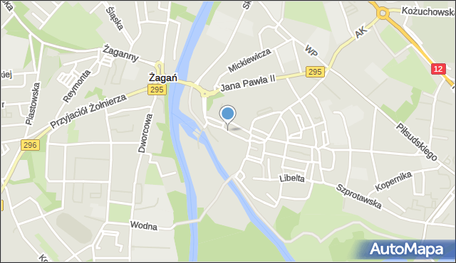 Żagań, Dawna 2 Armii Wojska Polskiego, mapa Żagań
