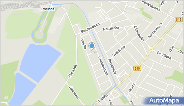 Zamość, Dawna Fornalskiej Małgorzaty, mapa Zamościa