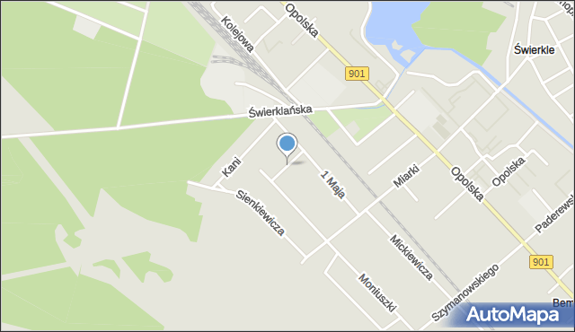 Zawadzkie, Dawna Świerczewskiego Karola, gen., mapa Zawadzkie