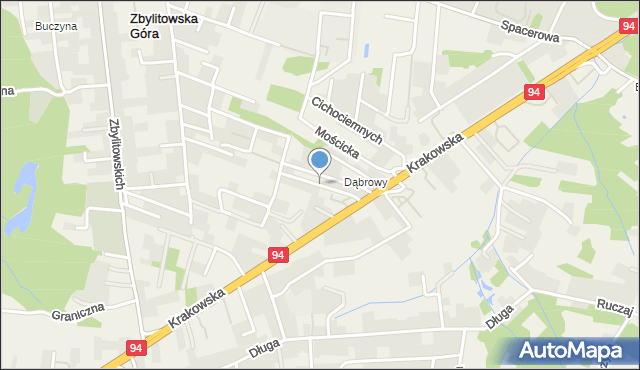 Zbylitowska Góra, Dawna Dąbrowy, mapa Zbylitowska Góra
