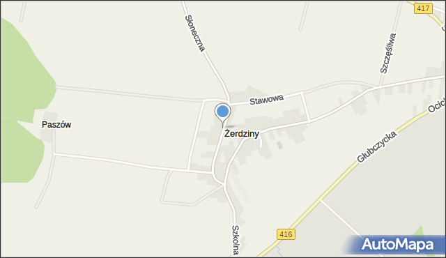 Żerdziny gmina Pietrowice Wielkie, Dawna Świerczewskiego Karola, gen., mapa Żerdziny gmina Pietrowice Wielkie