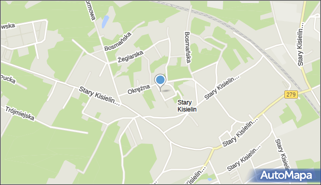 Zielona Góra, Dawna Stary Kisielin-Okrężna, mapa Zielona Góra