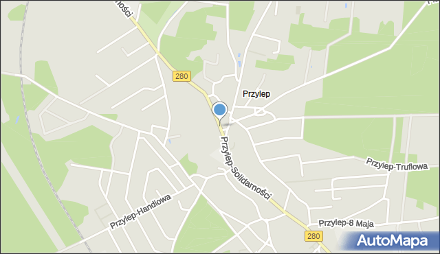 Zielona Góra, Dawna Przylep-22 Lipca, mapa Zielona Góra