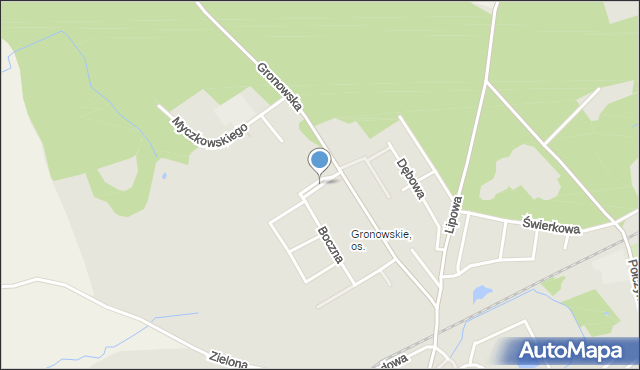 Złocieniec, Dawna Plac Walki Młodych, mapa Złocieniec