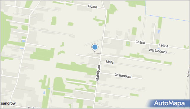 Aleksandrów gmina Nieporęt, Dereniowa, mapa Aleksandrów gmina Nieporęt