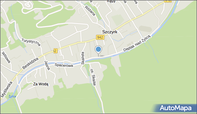 Buczkowice, Deptak nad Żylicą, mapa Buczkowice