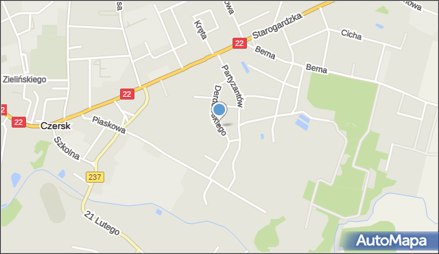 Czersk powiat chojnicki, Derdowskiego, mapa Czersk powiat chojnicki
