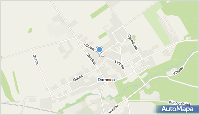 Damnica, Dębowa, mapa Damnica