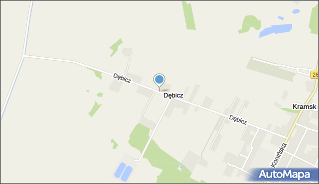 Dębicz gmina Kramsk, Dębicz, mapa Dębicz gmina Kramsk