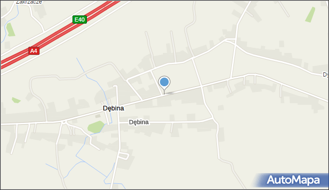 Dębina gmina Białobrzegi, Dębina, mapa Dębina gmina Białobrzegi