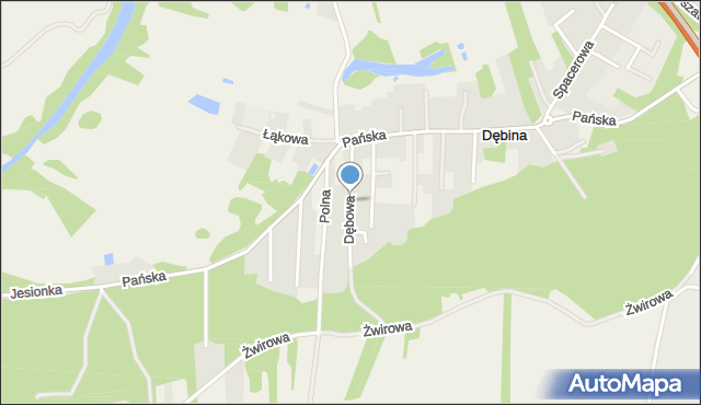 Dębina gmina Czosnów, Dębowa, mapa Dębina gmina Czosnów