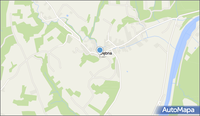 Dębna gmina Sanok, Dębna, mapa Dębna gmina Sanok