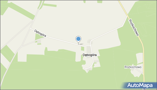 Dębogóra gmina Dobiegniew, Dębogóra, mapa Dębogóra gmina Dobiegniew