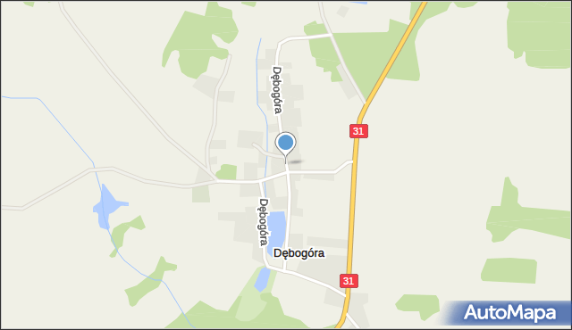 Dębogóra gmina Widuchowa, Dębogóra, mapa Dębogóra gmina Widuchowa