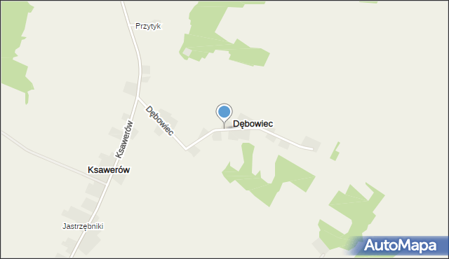 Dębowiec gmina Działoszyce, Dębowiec, mapa Dębowiec gmina Działoszyce