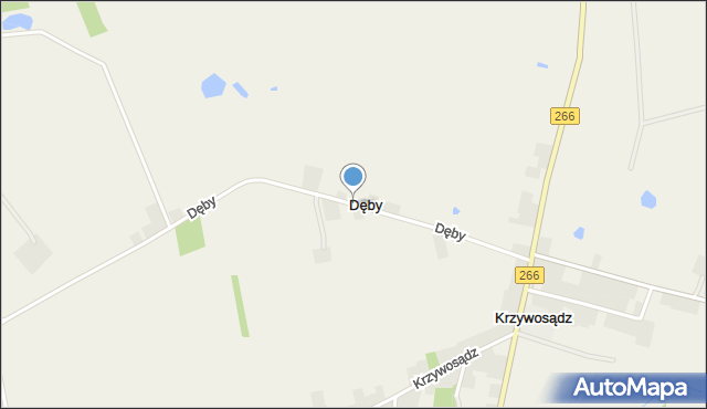 Dęby gmina Dobre, Dęby, mapa Dęby gmina Dobre