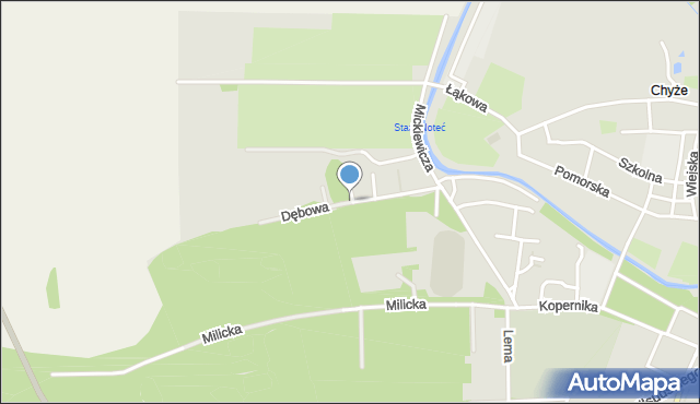 Drezdenko, Dębowa, mapa Drezdenko