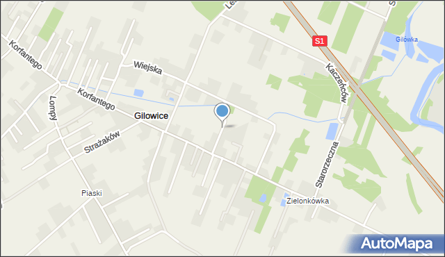 Gilowice gmina Miedźna, Dębowa, mapa Gilowice gmina Miedźna