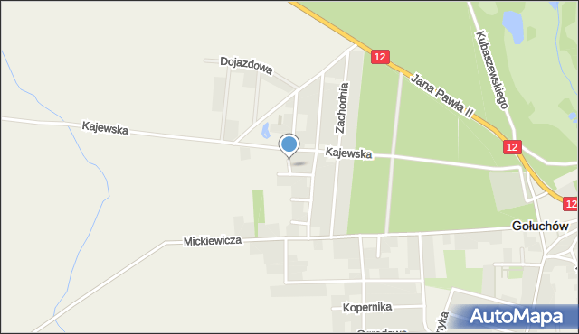 Gołuchów powiat pleszewski, Dębowa, mapa Gołuchów powiat pleszewski