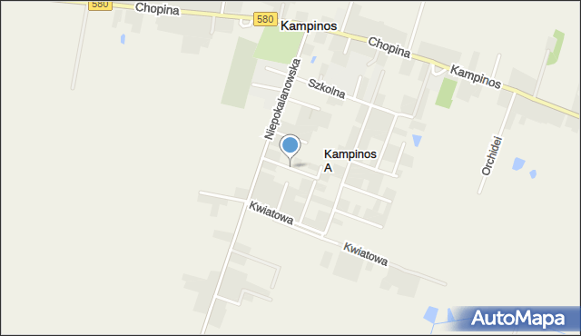 Kampinos A, Dębowa, mapa Kampinos A