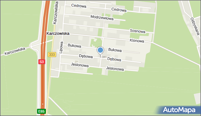 Karczowiska, Dębowa, mapa Karczowiska