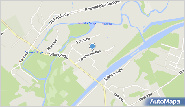 Kędzierzyn-Koźle, Dembowskiego Edwarda, mapa Kędzierzyna-Koźle