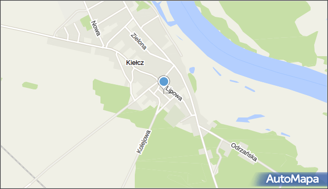 Kiełcz, Dębowa, mapa Kiełcz