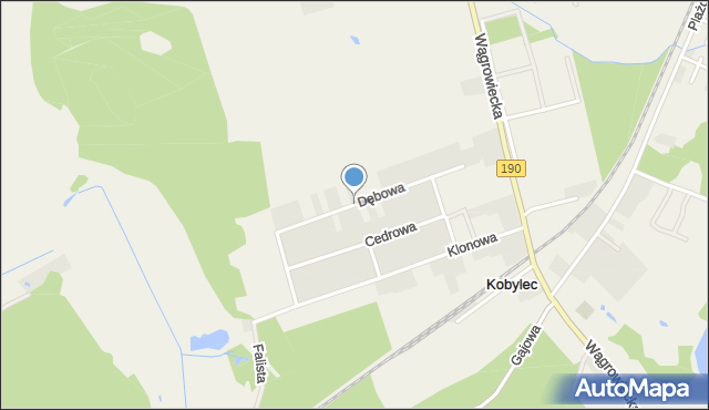 Kobylec gmina Wągrowiec, Dębowa, mapa Kobylec gmina Wągrowiec