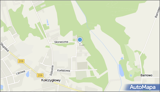 Kołczygłowy, Dębowa, mapa Kołczygłowy