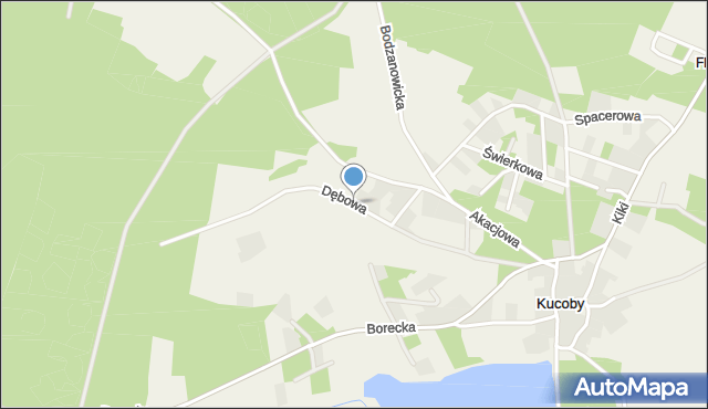 Kucoby, Dębowa, mapa Kucoby