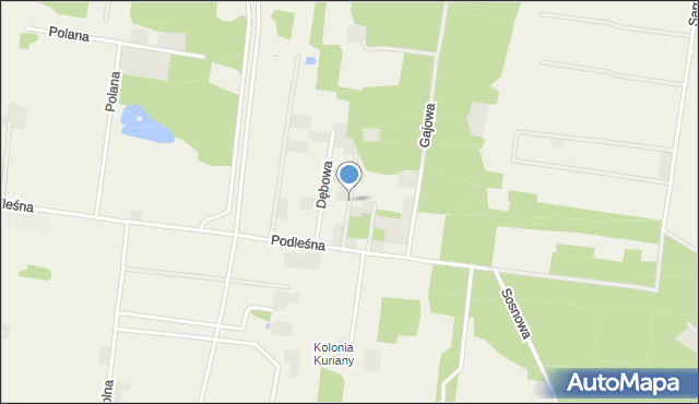 Kuriany gmina Zabłudów, Dębowa, mapa Kuriany gmina Zabłudów