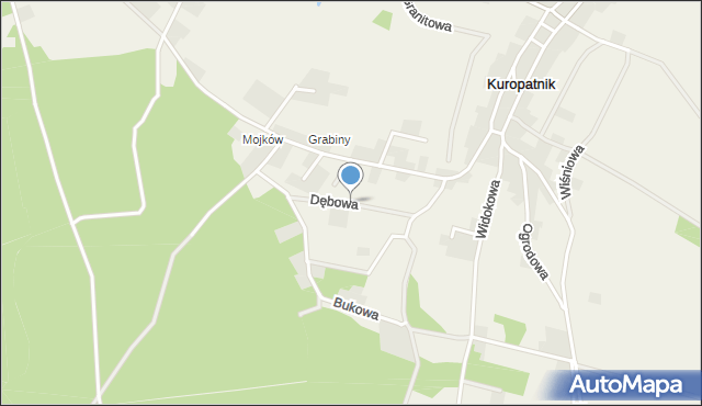 Kuropatnik, Dębowa, mapa Kuropatnik