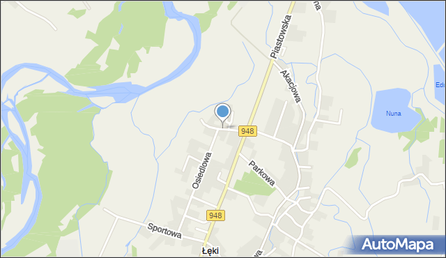 Łęki gmina Kęty, Dębowa, mapa Łęki gmina Kęty