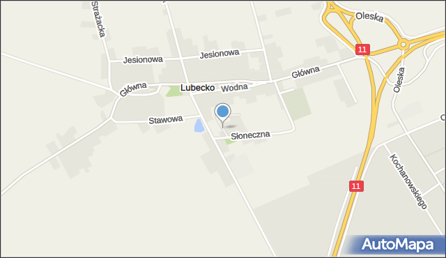 Lubecko, Dębowa, mapa Lubecko