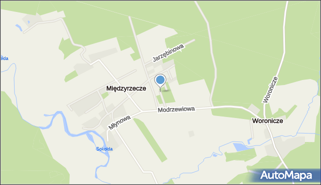 Międzyrzecze gmina Supraśl, Dębowa, mapa Międzyrzecze gmina Supraśl