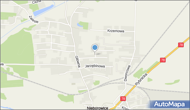 Nieborowice, Dębowa, mapa Nieborowice