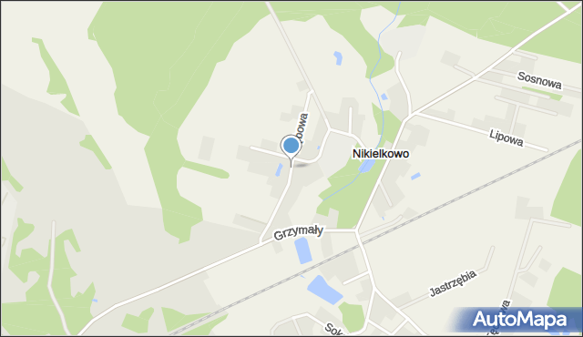 Nikielkowo, Dębowa, mapa Nikielkowo